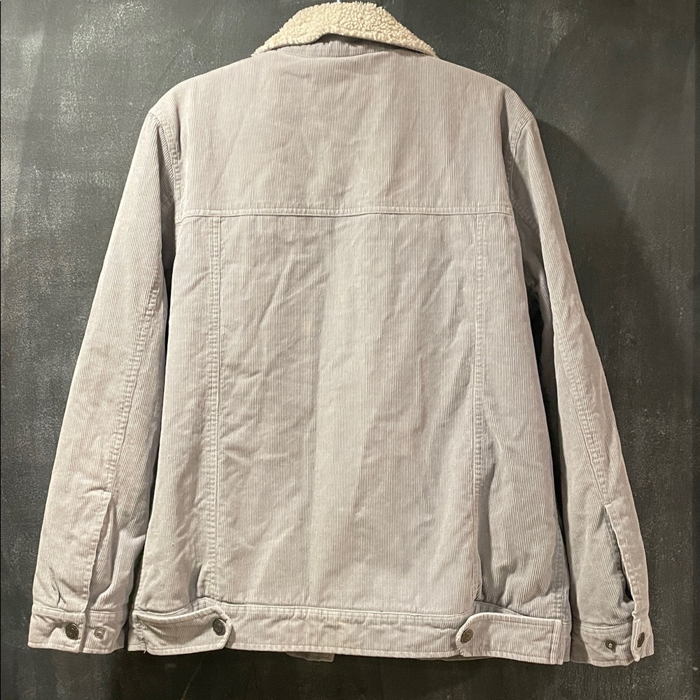 Obermeyer Men's Medium Condor Corduroy Jacket Shale Blue Grey Trucker Bomber - Picture 11 of 16